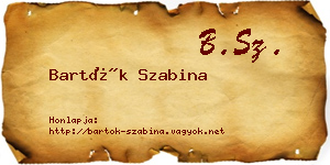 Bartók Szabina névjegykártya